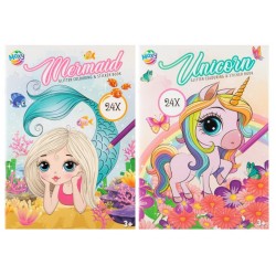 ΒΙΒΛΙΑ ΖΩΓΡΑΦΙΚΗΣ COLOURING ΜΕ GLITTER ΚΑΙ ΑΥΤΟΚΟΛΛΗΤΑ 2 ΣΧΕΔΙΑ