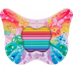 ΚΡΑΓΙΟΝ ΞΥΛΙΝΑ FABER CASTELL SPARKLE 20 χρωμ.PASTEL (μεταλλική κασετίνα πεταλούδα)