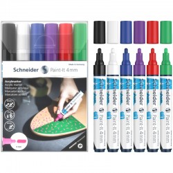 ΜΑΡΚΑΔΟΡΟΙ SCHNEIDER PAINT-IT 320 (4mm) σετ 6 βασικά χρώματα
