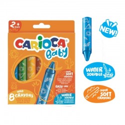 ΚΡΑΓΙΟΝ ΚΕΡΙΝΑ CARIOCA BABY JUMBO (2+) 6 χρωμ. (water soluble-super soft)