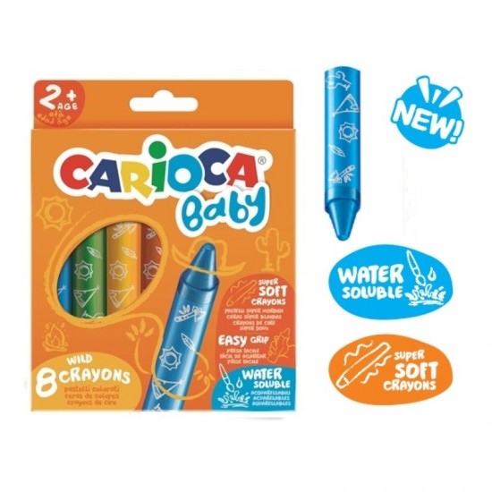 ΚΡΑΓΙΟΝ ΚΕΡΙΝΑ CARIOCA BABY JUMBO (2+) 6 χρωμ. (water soluble-super soft)