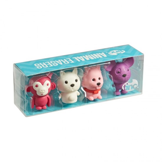 ΓΟΜΕΣ TINC PINK ANIMAL ΚΟΥΤΙ ΣΕΤ 4τεμ.