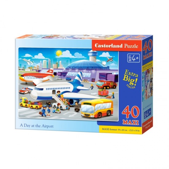 PUZZLE  CASTORLAND 40τεμ. MAXI A day at the Airport (590x400mm)