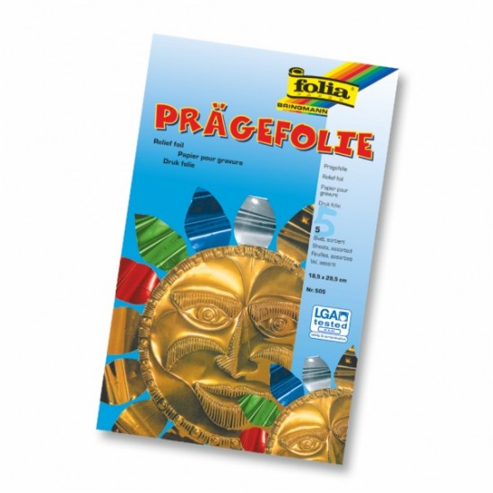 ΦΥΛΛΑ ΜΕΤΑΛΛΙΚΑ ΧΡΩΜΑΤΙΣΤΑ FOLIA 18,5Χ29cm ΣΕΤ 5τεμ.