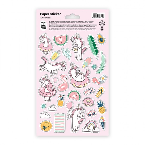 ΑΥΤΟΚΟΛΛΗΤΑ MESHU UNICORN (πακέτο 10 καρτέλες12χ21)