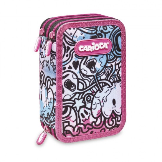 ΚΑΣΕΤΙΝΑ CARIOCA ΓΕΜΑΤΗ COMIX 3 ZIP PINK/ΒLUE