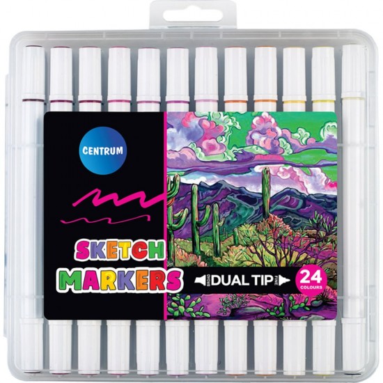 ΜΑΡΚΑΔΟΡΟΙ CENTRUM SKETCH MARKERS (dual tip) ΣΕΤ 24χρωμ.