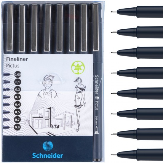 ΜΑΡΚΑΔΟΡΟΙ SCHNEIDER PICTUS ΣΕΤ 8τεμ. ΜΑΥΡΟ