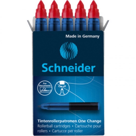 ΑΜΠΟΥΛΕΣ SCHNEIDER ROLLERBALL CARTRIDGE ONE CHANGE ΚΟΚΚΙΝΟ