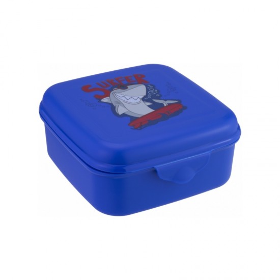 ΦΑΓΗΤΟΔΟΧΕΙΟ ΠΛΑΣΤΙΚΟ ΜΠΛΕ SURFER SHARK  850ml (145x135x65 mm)