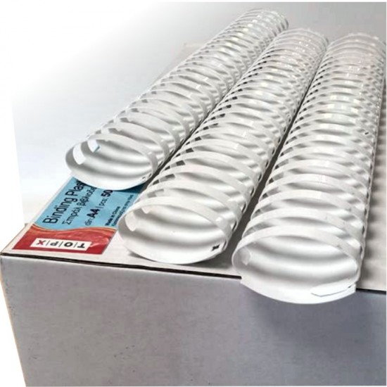 ΣΠΙΡΑΛ ΒΙΒΛΙΟΔΕΣΙΑΣ ΠΛΑΣΤΙΚΑ Νο 38 ΛΕΥΚΑ  (κουτί 50τεμ.) ΟΒΑΛ