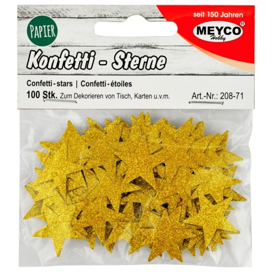 ΔΙΑΚΟΣΜΗΤΙΚΑ ΧΑΡΤΙΝΑ ΑΣΤΕΡΙΑ GLITTER ΧΡΥΣΑ Φ20mm 100τεμ.