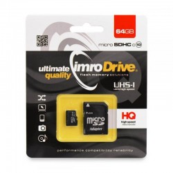 ΚΑΡΤΑ ΜΝΗΜΗΣ Micro-SDHC IMPRO 64 GB με αντάπτορα (class 10)