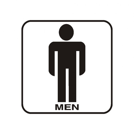 ΣΗΜΑ ΑΥΤΟΚΟΛΛΗΤΟ MEN ΜΑΥΡΟ 9,5x9.5cm