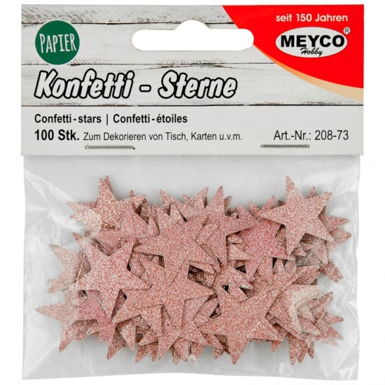 ΔΙΑΚΟΣΜΗΤΙΚΑ ΧΑΡΤΙΝΑ ΑΣΤΕΡΙΑ GLITTER ΡΟΖ Φ20mm 100τεμ.