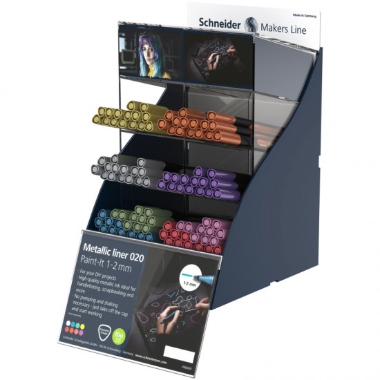 ΒΙΤΡΙΝΑ RACK ΜΑΡΚΑΔΟΡΟΙ SCHNEIDER METALIC PAINT-IT 020  (stand 100τεμ.)