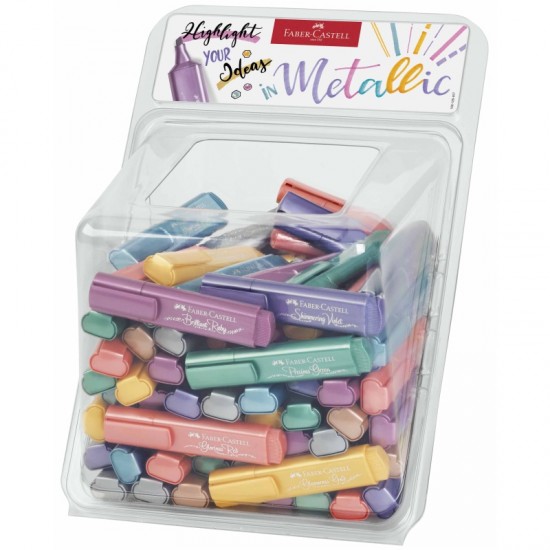 ΜΑΡΚΑΔΟΡΟΙ FABER CASTELL ΥΠΟΓΡΑΜΜΙΣΗΣ ΜΕΤΑΛΙΖΕ (stand 100τεμ.)