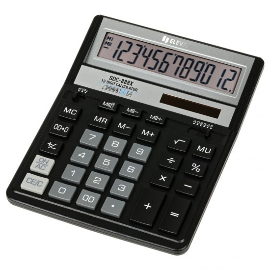 ΚΟΜΠΙΟΥΤΕΡ ELEVEN SDC 888-XBK (12ψηφία) ΓΚΡΙ 203x158x31mm