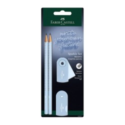 ΣΕΤ F.CASTELL SPARKLE ΝΕΟ 2 ΜΟΛΥΒΙΑ +ΓΟΜΑ+ΞΥΣΤΡΑ (σιελ)