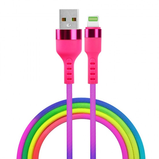 ΚΑΛΩΔΙΟ SETTY USB A/USB LIGHTNING RAINBOW