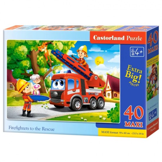 PUZZLE  CASTORLAND 40τεμ. MAXI Firefighters to the Rescue (590x400)