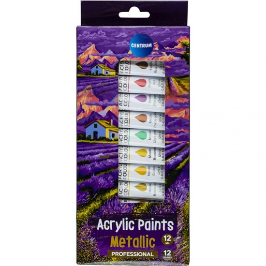 ΧΡΩΜΑΤΑ ΣΕΤ ΑΚΡΥΛΙΚΑ CENTRUM METALIC 12 ΧΡΩΜ. 12ml