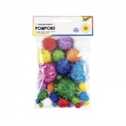 ΠΟΜ-ΠΟΜ POM-POM FOLIA GLITTER (Χρωματιστά) 30τεμ. (1-4cm)