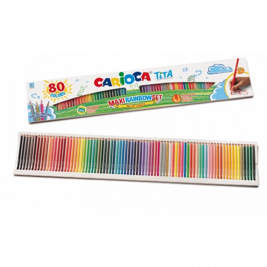 ΚΡΑΓΙΟΝ ΧΡΩΜΑΤΙΣΤΑ CARIOCA ΤΙΤΑ MAXI RAINBOW SET 80χρωμ.