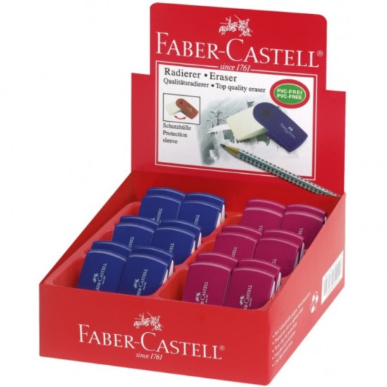 ΓΟΜΕΣ FABER CASTELL ΧΡΩΜΑΤΙΣΤ. ΜΙΚΡΕΣ ΘΗΚΗ ΚΟΥΤΙ 24τεμ. (ΚΟΚΚΙΝΟ-ΜΠΛΕ)
