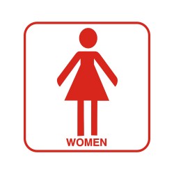 ΣΗΜΑ ΑΥΤΟΚΟΛΛΗΤΟ WOMEN ΚΟΚΚΙΝΟ  9.5x9.5cm