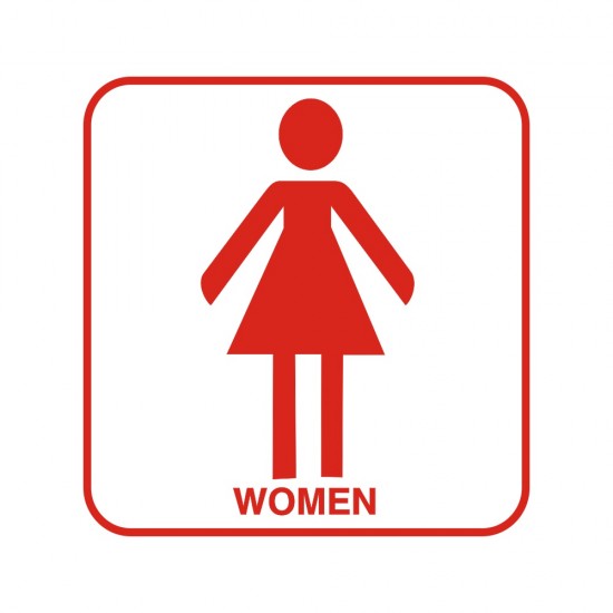 ΣΗΜΑ ΑΥΤΟΚΟΛΛΗΤΟ WOMEN ΚΟΚΚΙΝΟ  9.5x9.5cm