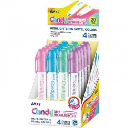 ΜΑΡΚΑΔΟΡΟΙ AMOS ΥΠΟΓΡΑΜΜΙΣΗΣ ΦΩΣΦΟΡΟΥΧΟΙ GEL PASTEL (stand 20τεμ.)