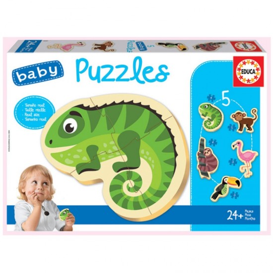 PUZZLE EDUCA ΠΑΙΔΙΚΑ BABY TROPICAL ANIMALS  5τεμ. (2+)