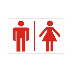 ΣΗΜΑ ΑΥΤΟΚΟΛΛΗΤΟ ΑΝΔΡΑΣ-ΓΥΝΑΙΚΑ ΚΟΚΚΙΝΟ 12χ10cm