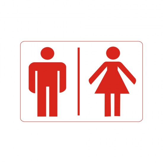 ΣΗΜΑ ΑΥΤΟΚΟΛΛΗΤΟ ΑΝΔΡΑΣ-ΓΥΝΑΙΚΑ ΚΟΚΚΙΝΟ 12χ10cm