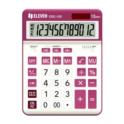 ΚΟΜΠΙΟΥΤΕΡ ELEVEN  CDC 120-WH/RD ΛΕΥΚΟ-ΦΟΥΞΙΑ (12 ψηφία) 206x155x35mm
