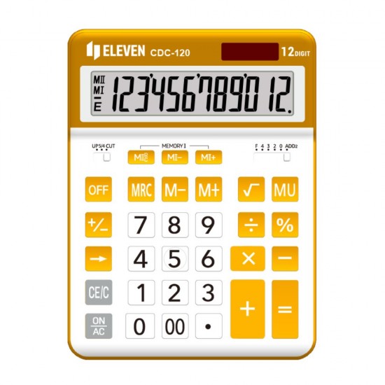 ΚΟΜΠΙΟΥΤΕΡ ELEVEN  CDC 120-WH/OR ΛΕΥΚΟ-ΠΟΡΤΟΚΑΛΙ (12 ψηφία) 206x155x35mm