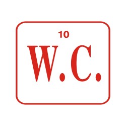 ΣΗΜΑ ΑΥΤΟΚΟΛΛΗΤΟ W.C.ΚΟΚΚΙΝΟ 9,5x9.5cm