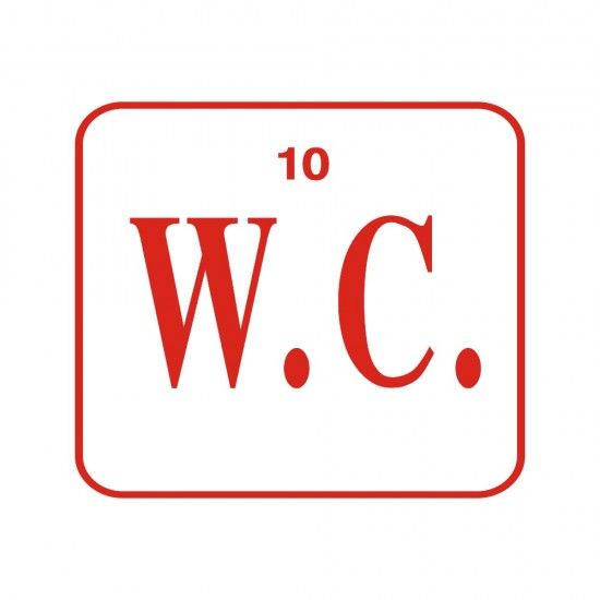 ΣΗΜΑ ΑΥΤΟΚΟΛΛΗΤΟ W.C.ΚΟΚΚΙΝΟ 9,5x9.5cm