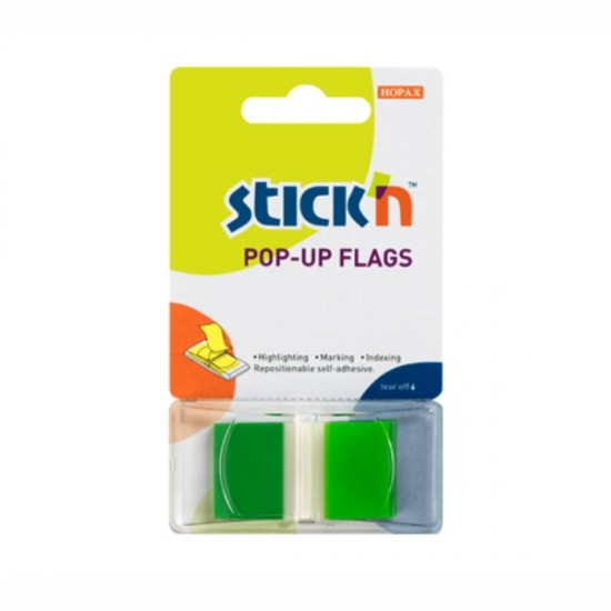 ΣΕΛΙΔΟΔΕΙΚΤΕΣ Stick'N POP-UP 45x25mm ΔΙΑΦΑΝΗ ΠΡΑΣΙΝΟ 50Φ