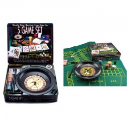 ΡΟΥΛΕΤΑ 5 GAMES SET ΜΕΤΑΛΛΙΚΟ ΚΟΥΤΙ