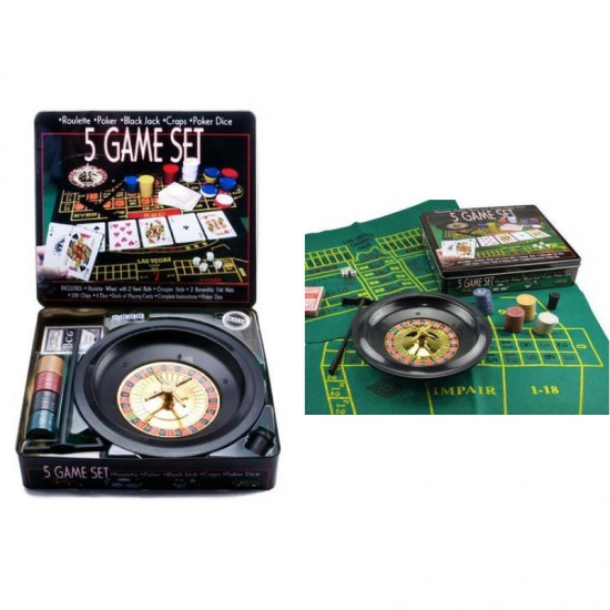 ΡΟΥΛΕΤΑ 5 GAMES SET ΜΕΤΑΛΛΙΚΟ ΚΟΥΤΙ