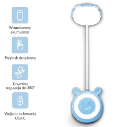 ΦΩΤΙΣΤΙΚΟ ΓΡΑΦΕΙΟΥ LED TEDDY BEAR ΜΠΛΕ (3 W)