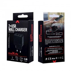 ΦΟΡΤΙΣΤΗΣ ΤΑΞΙΔΙΟΥ MAXLIFE 2xUSB  OUTPUT 2400mA