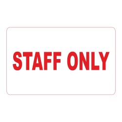 ΣΗΜΑ ΑΥΤΟΚΟΛΛΗΤΟ STAFF ONLY 10χ19cm