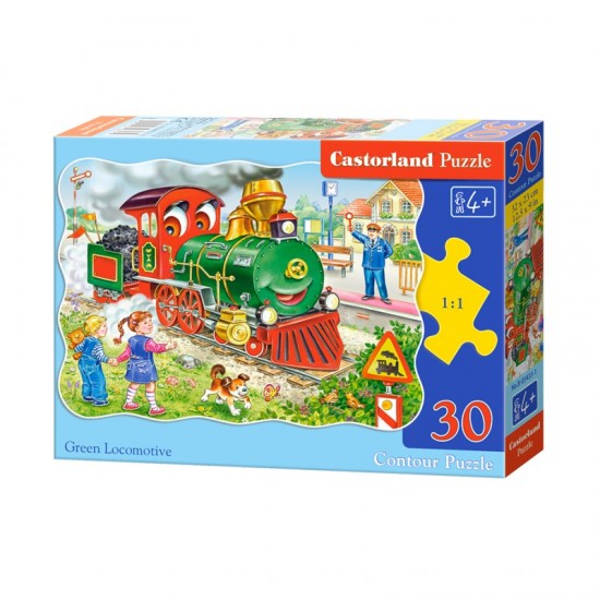 PUZZLE  CASTORLAND 30τεμ. Green locomotive (320x230mm)
