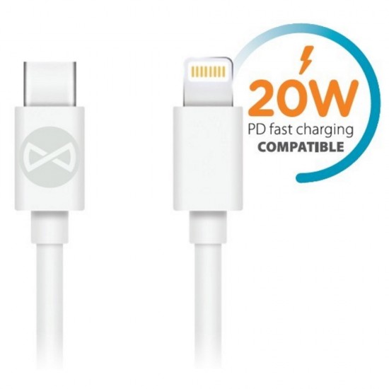 ΚΑΛΩΔΙΟ FOREVER USB C-LIGHTNING 20W WHITE 1m