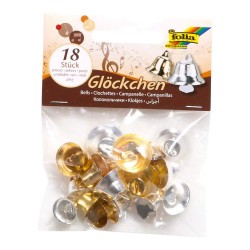 ΚΑΜΠΑΝΑΚΙΑ FOLIA ΜΕΤΑΛΛΙΖΕ ΧΡΥΣΟ-ΑΣΗΜΙ (14-18-21mm) 18τεμ.