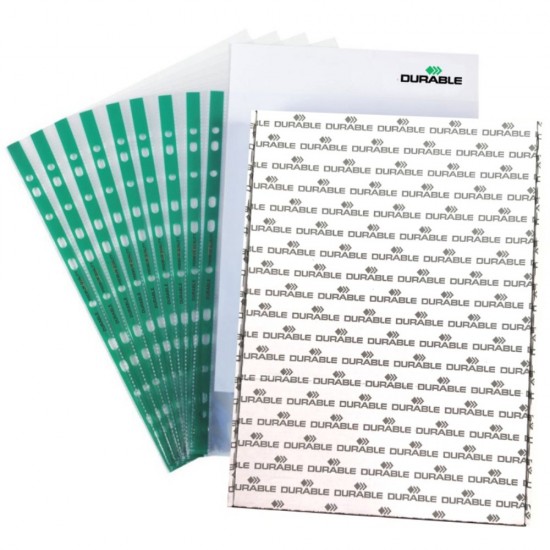 ΖΕΛΑΤΙΝΕΣ DURABLE ΚΡΙΚ ΑΝΩ Α4 GLASS CLEAR (πράσινες τρύπες) (πακέτο 100τεμ.)