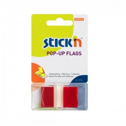 ΣΕΛΙΔΟΔΕΙΚΤΕΣ Stick'N POP-UP 45x25mm ΔΙΑΦΑΝΗ ΚΟΚΚΙΝΟ 50Φ
